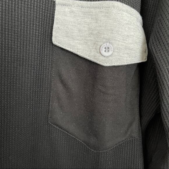 Marx & Dutch Men's Black large oversized Pull-over Long Sleeve Shirt - Picture 7 of 8